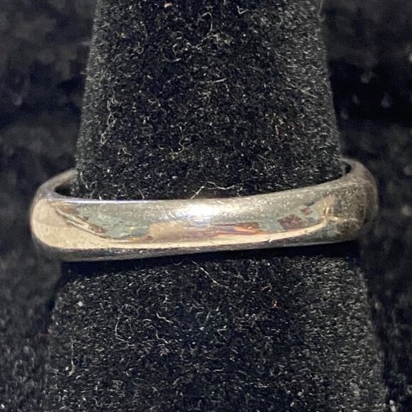 Ring Size 8 Green Onyx Sterling Silver Stamped 925 Vintage Jewelry - Picture 3 of 13